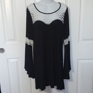 Womens Love story lace ,bell sleeves dress size M
